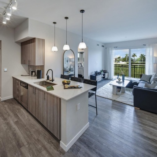 Generous living spaces to relax and unwind a kitchen and living room