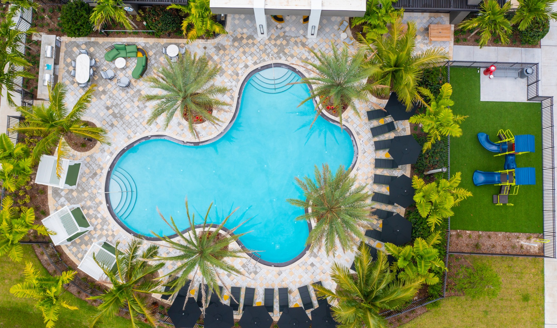 Aerial view of pool